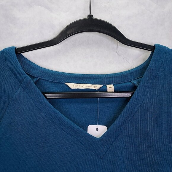 Soft Surroundings Madeline Draping Tunic Petite XS Caped Lagenlook V-Neck NEW - Picture 5 of 15